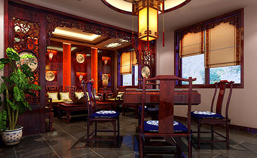 漳浦古典中式风格茶楼包间设计装修效果图